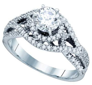 Ladies Diamond Engagement Ring 14K White Gold 0.85 cts. GD-74773 - Click Image to Close