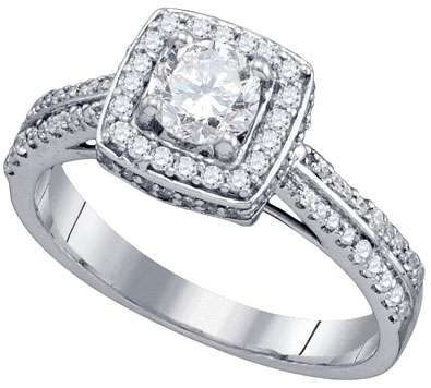 Ladies Diamond Engagement Ring 14K White Gold 1 Ct. GD-74776