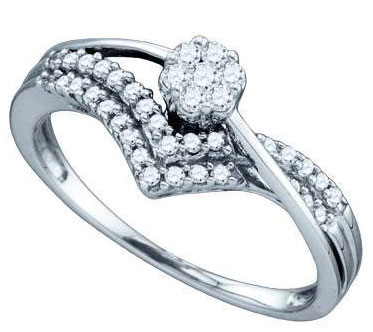 Ladies Diamond Engagement Ring 14K White Gold 0.33 cts. GD-74786