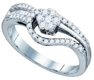 Ladies Diamond Engagement Ring 14K White Gold 0.48 cts. GD-74787