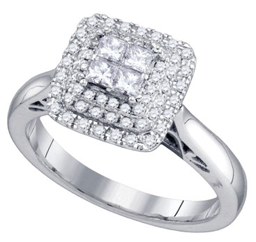 Diamond Engagement Ring 14K White Gold 0.52 cts. GD-74802