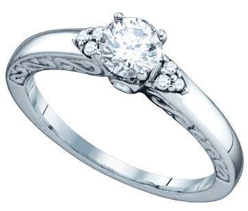 Ladies Diamond Engagement Ring 14K White Gold 0.48 cts. GD-74975