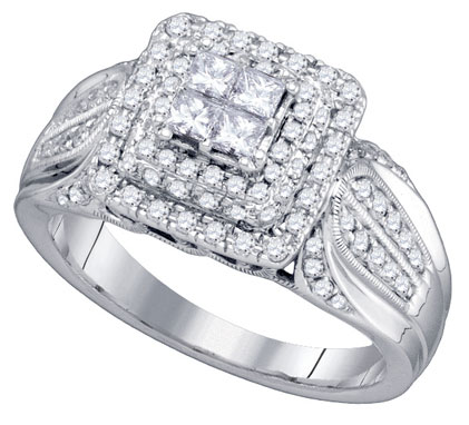 Diamond Engagement Ring 14K White Gold 0.75 cts. GD-75476