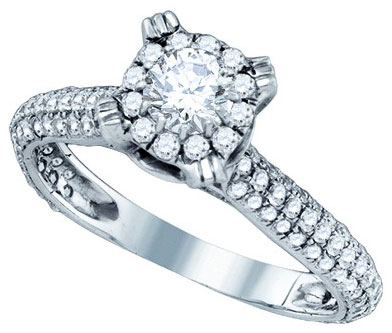 Ladies Diamond Engagement Ring 14K White Gold 1.33 cts. GD-76208