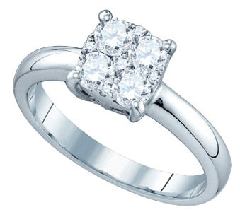Diamond Engagement Ring 18K White Gold 0.63 cts. GD-76766 - Click Image to Close