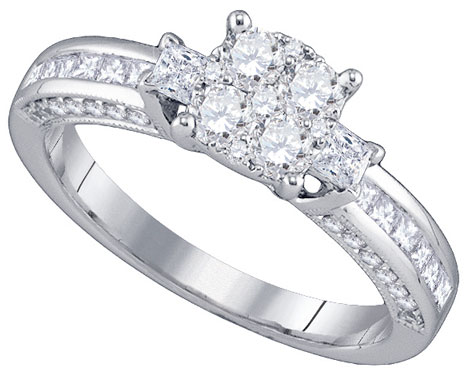 Ladies Diamond Engagement Ring 18K White Gold 0.96 ct. GD-78527