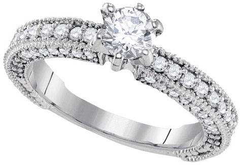Diamond Engagement Ring 14K White Gold 1.25 cts. GD-91073