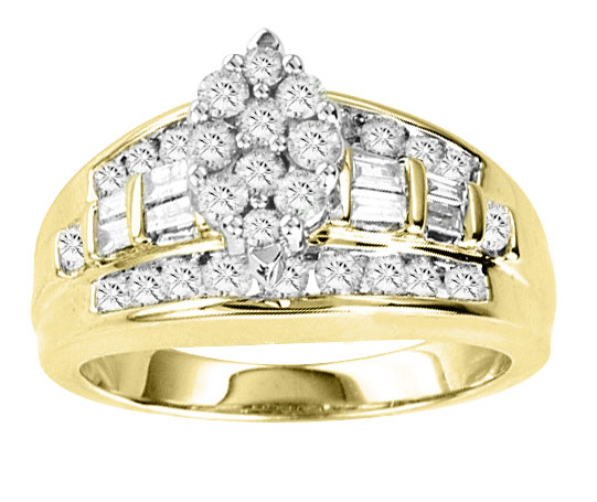 Diamond Engagement Ring 10K Two Tone Gold 1.00 ct. GS-20680