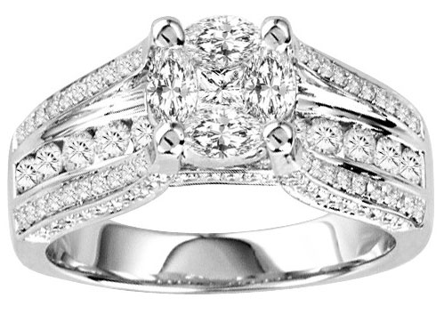 Diamond Engagement Ring 14K White Gold 1.50 cts. GS-21171