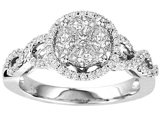 Diamond Engagement Ring 14K White Gold 1.00 ct. GS-21175