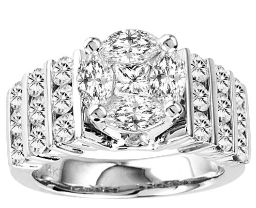 Diamond Engagement Ring 14K White Gold 3.00 cts. GS-21191