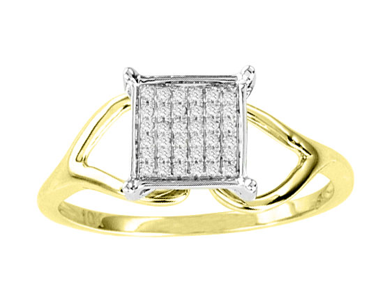 Diamond Engagement Ring 10K Two Tone Gold 0.10 cts. GS-21778