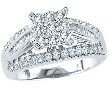 Diamond Engagement Ring 10K White Gold 1.00 ct. GS-22357