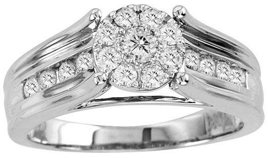 Diamond Engagement Ring 10K White Gold 0.70 cts. GS-23685 - Click Image to Close
