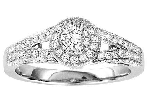 Ladies Engagement Ring 14K White Gold 0.75 cts. GS-50150