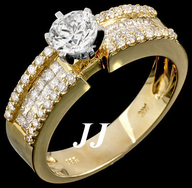 Diamond Engagement Ring 14K Yellow Gold 1.39 cts. 6R616D