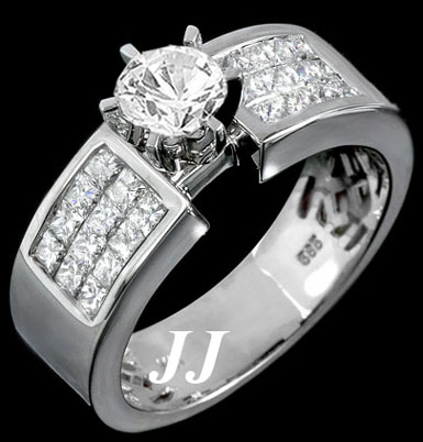 Diamond Engagement Ring 14K White Gold 2.35 cts. 6R819 - Click Image to Close