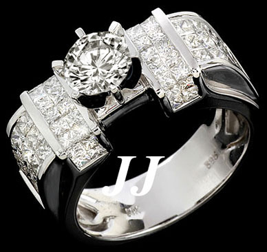Diamond Engagement Ring 14K White Gold 2.91 cts. 7R1038