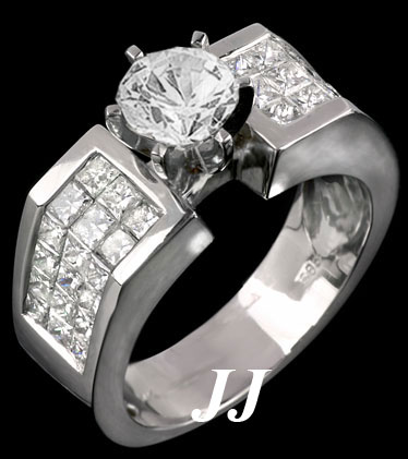 Diamond Engagement Ring 14K White Gold 2.80 cts. 7R883