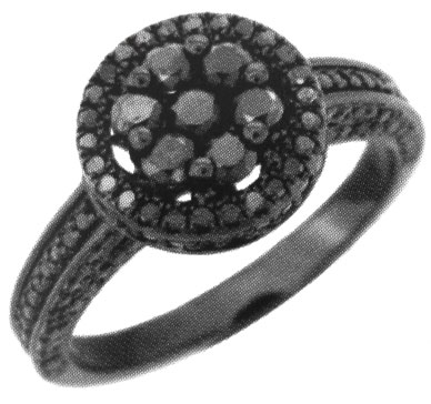 Diamond Engagement Ring 10K Gold Black Rhodium KCR3034