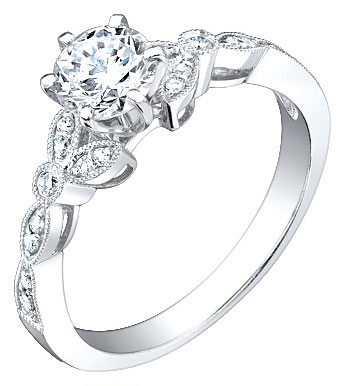 Ladies Diamond Ring 18K White Gold 1.20 cts. S49-1