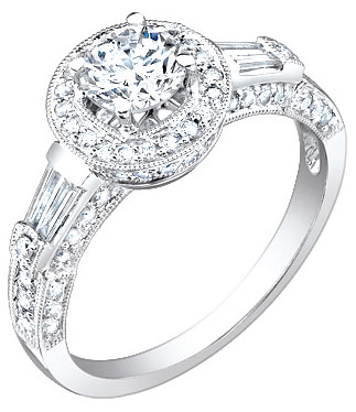 Ladies Diamond Ring 18K White Gold 1.40 cts. S49-10