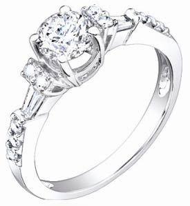 Ladies Diamond Ring 18K White Gold 0.40 cts. S49-2