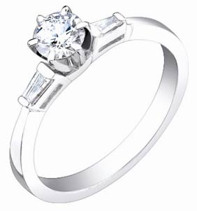 Ladies Diamond Ring 18K White Gold 0.50 cts. S49-3