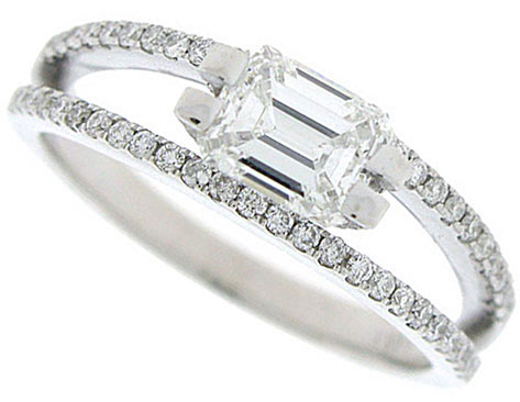 Diamond Engagement Ring 14K White Gold 1.16 cts. SC-7001