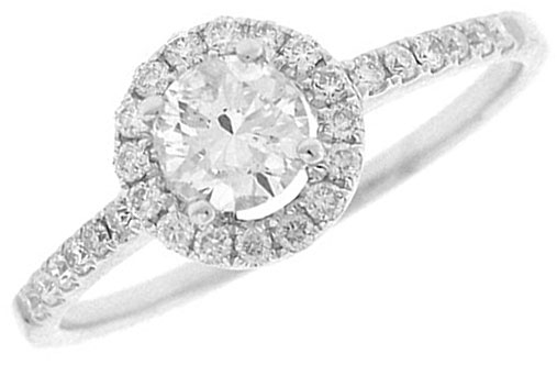 Diamond Engagement Ring 14K White Gold 0.67 cts. SC-7101