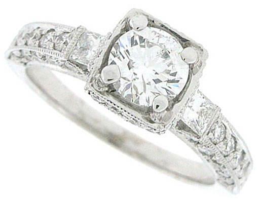 Diamond Engagement Ring 18K White Gold 1.53 cts. SC-7102