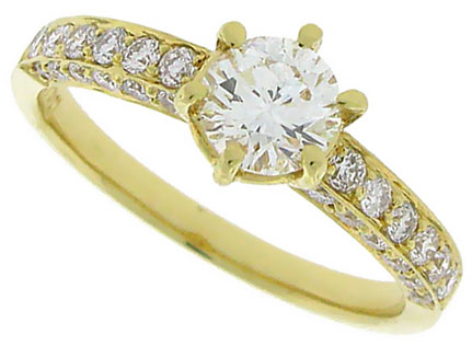 Diamond Engagement Ring 18K Yellow Gold 1.10 cts. SC-7103