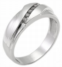Men's Diamond Ring 14K White Gold 0.14 cts. MSD-211