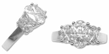Three Stone Diamond Ring 18K White Gold 1.04 ct. 6JPJ61647