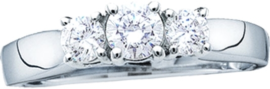 Three Stone Diamond Ring 14K White Gold 1.00 ct. GD-12038