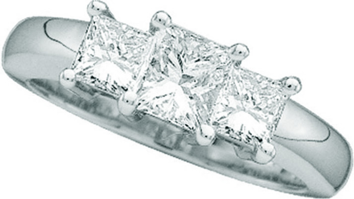 Three Stone Diamond Ring 14K White Gold 1.00 ct. GD-12030