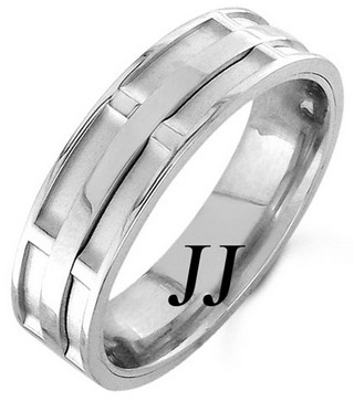 White Gold Dual Space Wedding Band 7mm WG-1051