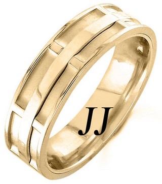 Yellow Gold Dual Space Wedding Band 7mm YG-1051