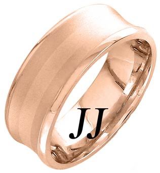 Rose Gold Concave Wedding Band 8mm RG-1159