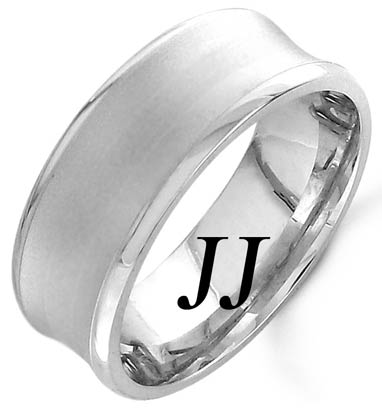 White Gold Concave Wedding Band 8mm WG-1159
