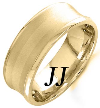 Yellow Gold Concave Wedding Band 8mm YG-1159