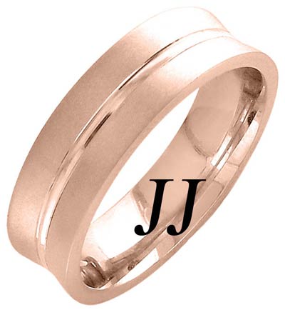 Rose Gold Concave Blade Wedding Band 6mm RG-1162