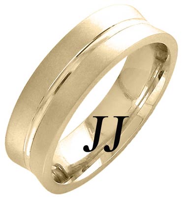Yellow Gold Concave Blade Wedding Band 6mm YG-1162