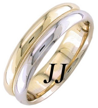 Two Tone Gold Two Face Wedding Band 5.5mm TT-1255