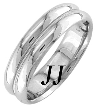 White Gold Two Face Wedding Band 5.5mm WG-1255