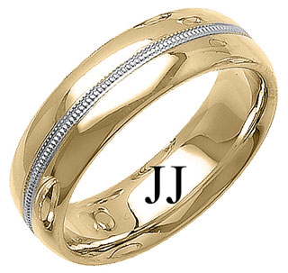 Two Tone Gold Fancy Wedding Band 7mm TT-1391 - Click Image to Close