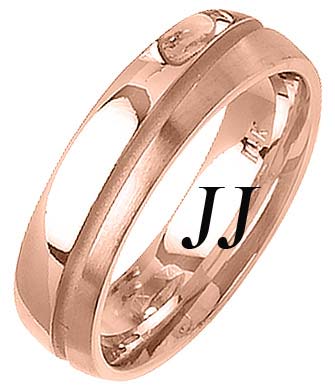 Rose Gold Two Face Wedding Band 6mm RG-1460