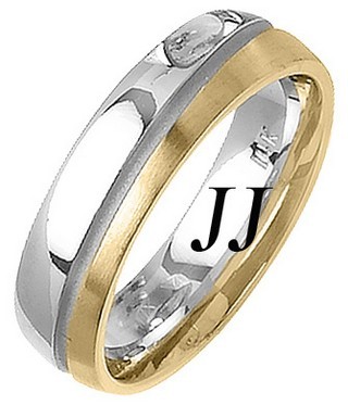 Two Tone Gold Two Face Wedding Band 6mm TT-1460