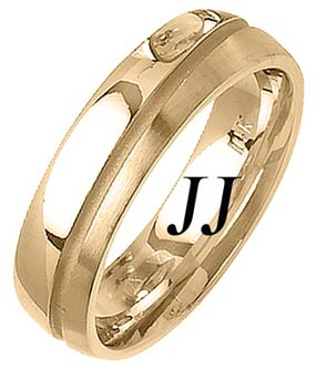 Yellow Gold Two Face Wedding Band 6mm YG-1460