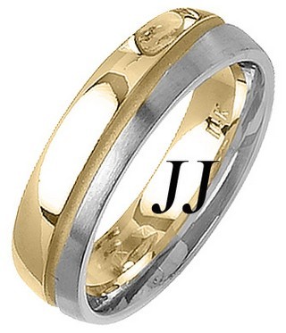 Two Tone Gold Two Face Wedding Band 6mm TT-1464